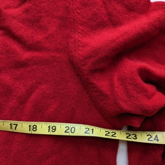Club Room Mens Cashmere Knit Winter Sweater Long Sleeve V Neck Crimson Red- sz L - Picture 5 of 7